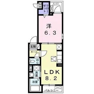 リベルテ F 皐月(さつき)【3階】の間取り