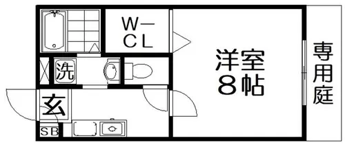 カーサフォンテA棟【1階】の間取り