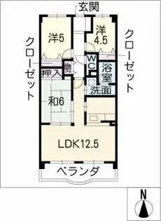 クレストヒルズ東山【4階】の間取り