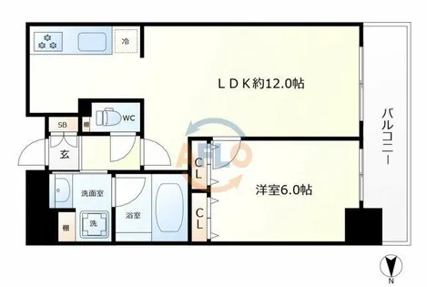 リーガル西梅田【11階】の間取り