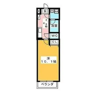 サニーハイツ新瑞橋【102号室】の間取り