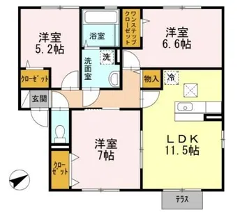 オーハマヴィラ【1階】の間取り