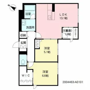 SeaGoddess 緑ヶ丘【A0101号室】の間取り