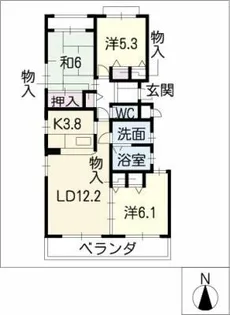GARDEN HILLS ANNEX【2階】の間取り