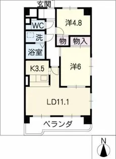ピアリッツ日置弐番館【4階】の間取り