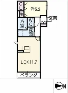 ラグジュアリープレイス高畑【2階】の間取り