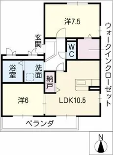 リビングタウン荒池B棟【3階】の間取り