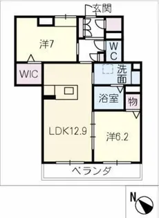 クレセント鳴海【2階】の間取り