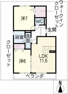 フォンテーヌJ【1階】の間取り