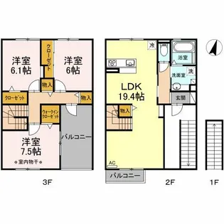 ルミナーレ【202号室】の間取り