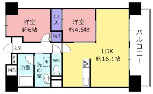 キングマンション鴻池【10階】の間取り
