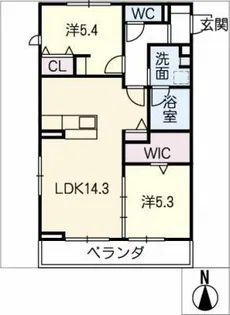 アンソレイエ トモ【3階】の間取り