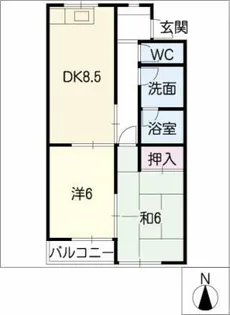 アムール木曽川【2階】の間取り