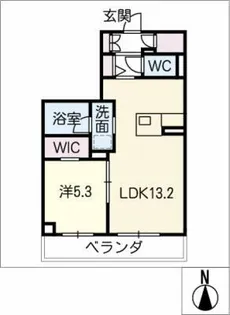 Le・Bois八幡Ⅱ【2階】の間取り