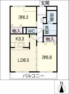 レザンヴェール3【2階】の間取り
