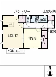 シャンテ浮野【2階】の間取り