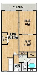 メゾンドルチェ伸和【4階】の間取り