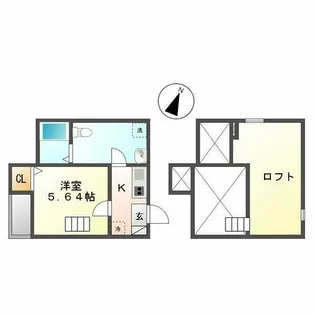 ビルーチェA【2階】の間取り