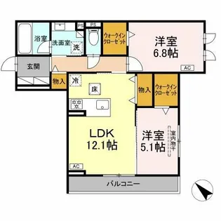 D-avance 柱六番町Ⅱ【1階】の間取り