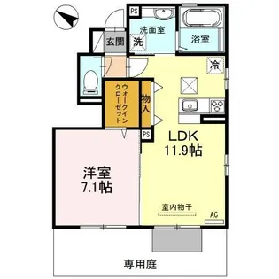 アトリオコートあかし【1階】の間取り