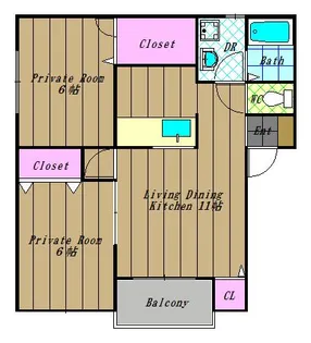プルーデンス【2階】の間取り