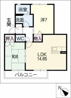 エーデルハイム伏見【1階】の間取り