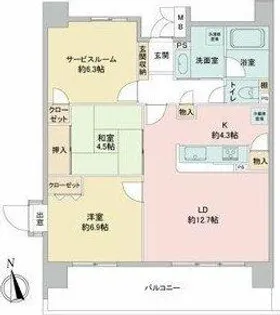 スクエア名古屋港【8階】の間取り