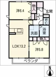 O.S.ZEAL N棟【2階】の間取り
