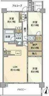 プラウド川名山ガーデン【2階】の間取り
