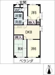 グレイシー高雄【3階】の間取り