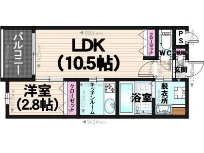 リアンレガーロ井尻ステーションEAST【201号室】の間取り