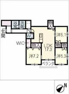 セレニティー本山【2階】の間取り
