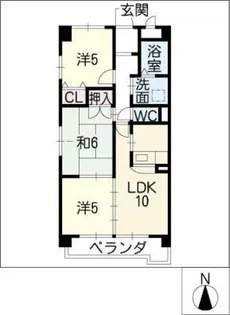 エポック篭山【1階】の間取り