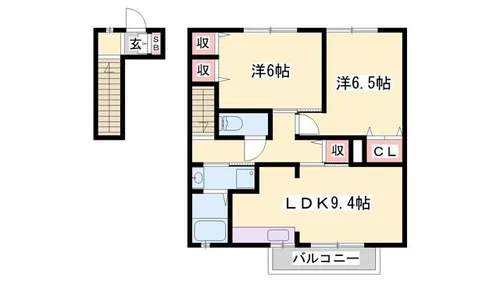 ウイング上郡A【202号室】の間取り