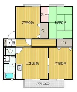 ファミール中 B【201号室】の間取り