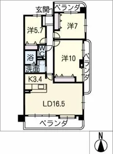 アメニティ小幡南 404号室【4階】の間取り