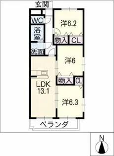 セドロレジデンス【3階】の間取り