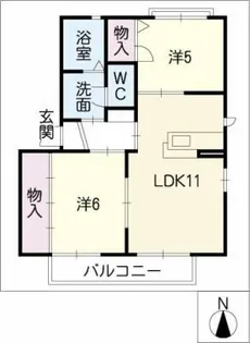 パークサイドハイツ C棟【2階】の間取り