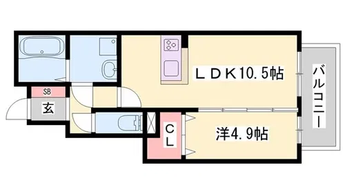 サンサージュ北条【1階】の間取り