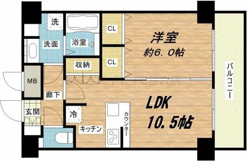 プレサンス大阪城公園パークプレイス【9階】の間取り