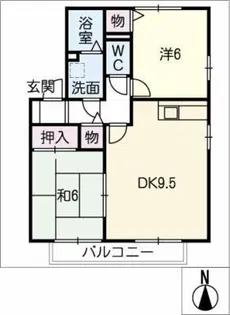 ピュアハート師勝【2階】の間取り