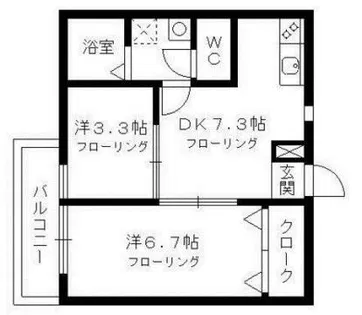 ボヌール福泉【202号室】の間取り