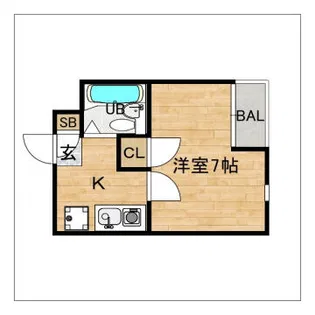 RX雑餉隈【404号室】の間取り