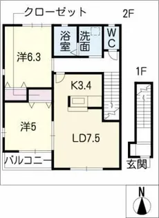 ヒルズM【2階】の間取り