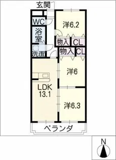 セドロレジデンス【1階】の間取り