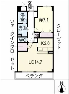 OSM植田・壱番館【2階】の間取り