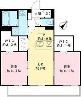 MAISON DE MARINE【202号室】の間取り