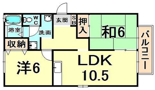 ヴェール伊丹【2階】の間取り
