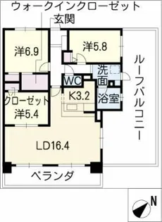 AXIS HEIWAGAOKA【6階】の間取り