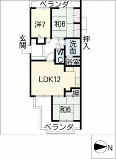 アビタシオンナルセ【2階】の間取り